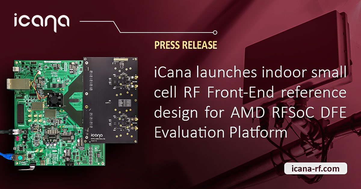 iCana launches indoor small cell RF Front-End reference design for AMD RFSoC DFE Evaluation Platform